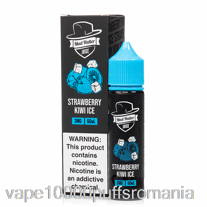 Vape Romania Gheata Cu Capsuni Kiwi - Palarier Nebun - 60ml 3mg